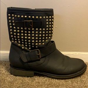 Steve Madden Black Studded Combat Boots